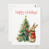 Happy Holidays - Niedliches Sonnenbad mit Weihnach Postkarte (Vorne/Hinten)