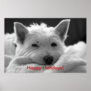 Happy Holidays - Niedliches Westie Dog Poster