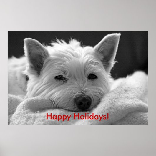 Happy Holidays - Niedliches Westie Dog Poster (Vorne)
