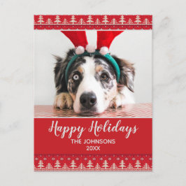 Happy Holidays Nordic Pattern Foto Postkarte
