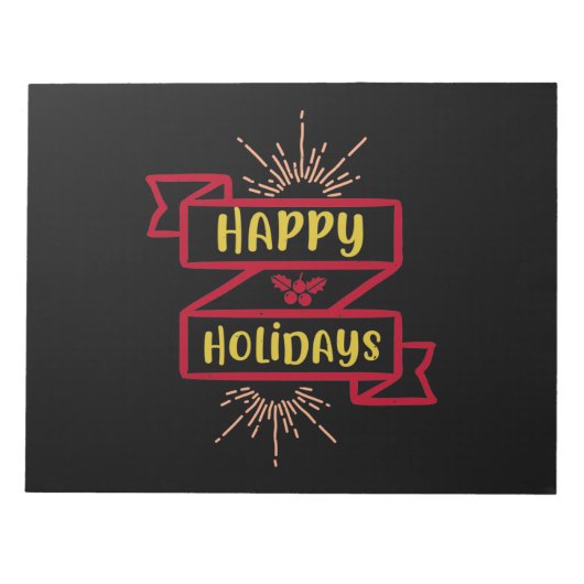 Happy Holidays Notizblock (Vorderseite)