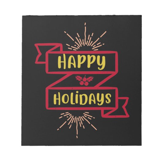 Happy Holidays Notizblock (Vorderseite)