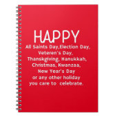 Happy Holidays Notizblock (Vorderseite)