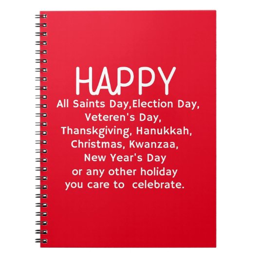 Happy Holidays Notizblock (Vorderseite)