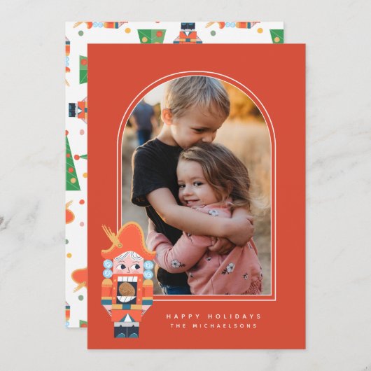 HAPPY HOLIDAYS NUTCRACKER Fügen Sie Ihr Foto hinzu (Vorne/Hinten)