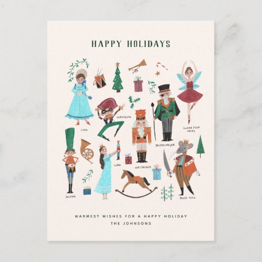 Happy Holidays | Nutcracker | Postkarte (Vorderseite)