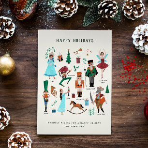 Happy Holidays Nutcracker Postkarte