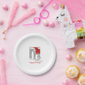 Happy Holidays NYC Brooklyn Bridge Weihnachten in Pappteller (Party)