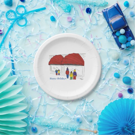 Happy Holidays NYC Window Shopping Weihnachten Pappteller (Party)