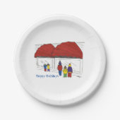 Happy Holidays NYC Window Shopping Weihnachten Pappteller (Vorderseite)