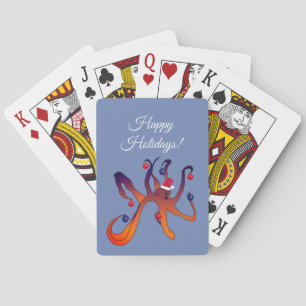 Happy Holidays Octopus Art Cards Spielkarten