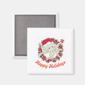 Happy Holidays Octopus Magnet (Vorderseite/Rückseite)
