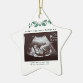 Happy Holidays Oma Pregnancy Ankündigung Keramik Ornament (Links)