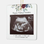 Happy Holidays Oma Pregnancy Sonogram Floral Keramikornament (Links)