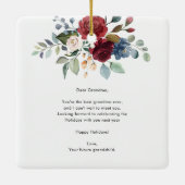 Happy Holidays Oma Pregnancy Sonogram Floral Keramikornament (Rückseite)