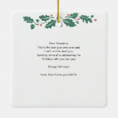 Happy Holidays Oma Schwangerschaft Reveal Ultrasou Keramikornament (Rückseite)