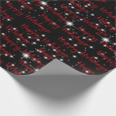 Happy Holidays on Black Geschenkpapier (Ecke)
