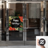 Happy Holidays Orange Cinnamon Fensteraufkleber (Büro Tür)