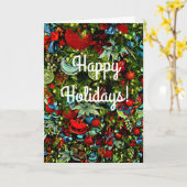 Happy Holidays Ornament Bling Weihnachtskarte Karte (Gelbe Blume)