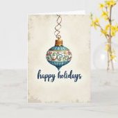 Happy Holidays Ornament Card Karte (Gelbe Blume)
