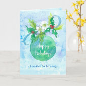 Happy Holidays Ornament von allen uns Individuelle Karte (Gelbe Blume)