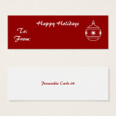 Happy Holidays, Ornamente auf rotem Hintergrund (Vorne & Hinten)