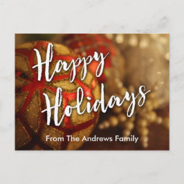 Happy Holidays Ornaments Foto & Typografie Feiertagspostkarte