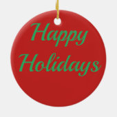 Happy Holidays Ornaments Keramik Ornament (Hinten)