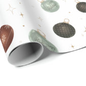 Happy Holidays Ornaments Neutrales festliches Gesc Geschenkpapier (Rolleneckpunkt)