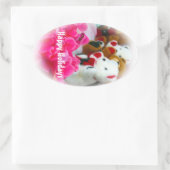 Happy Holidays Ovaler Aufkleber (Tasche)