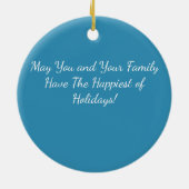 Happy Holidays Owl Familienweihnachtsort Keramik Ornament (Hinten)