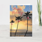 Happy Holidays Palm Trees & Strumpfs Karte (Vorderseite)