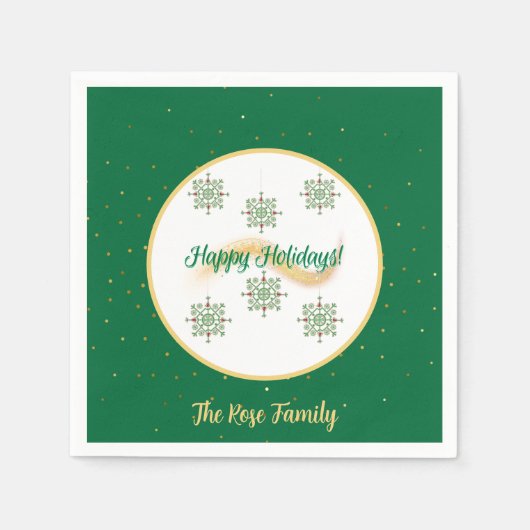 Happy Holidays Paper Napkin Serviette (Vorderseite)