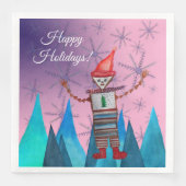 Happy Holidays Paper Napkin Serviette (Vorderseite)