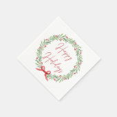 Happy Holidays Paper Napkin Serviette (Ecke)