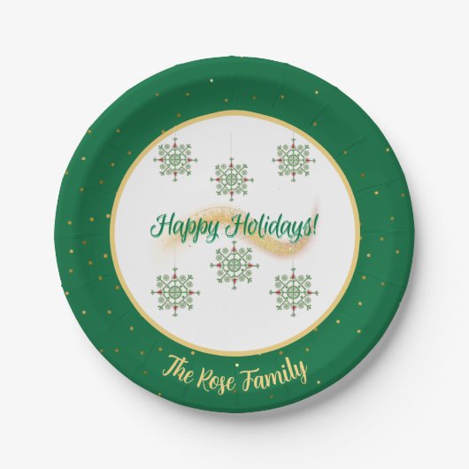 Happy Holidays Paper Plate Pappteller (Vorderseite)