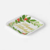 'Happy Holidays' Paper Plate Pappteller (Gewinkelt)