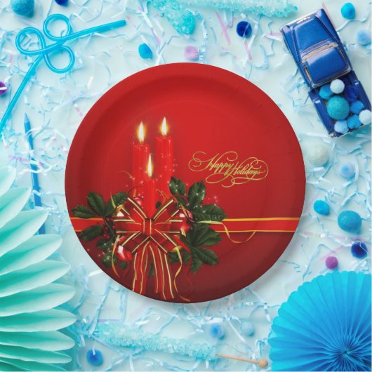 Happy Holidays Paper Plate Pappteller (Party)