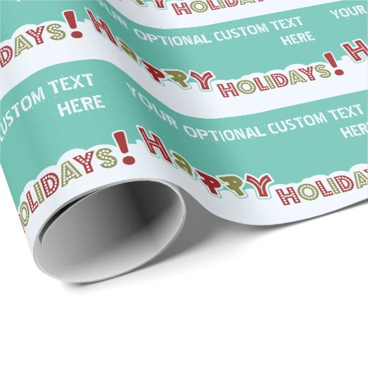 Happy Holidays Papier für benutzerdefinierte Textv Geschenkpapier (Rolleneckpunkt)