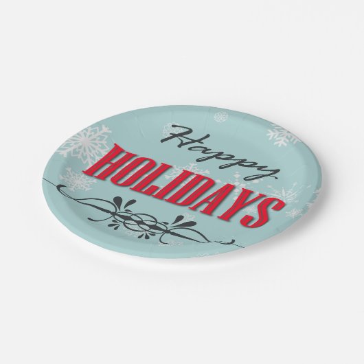 Happy Holidays Pappteller (Schrägansicht)