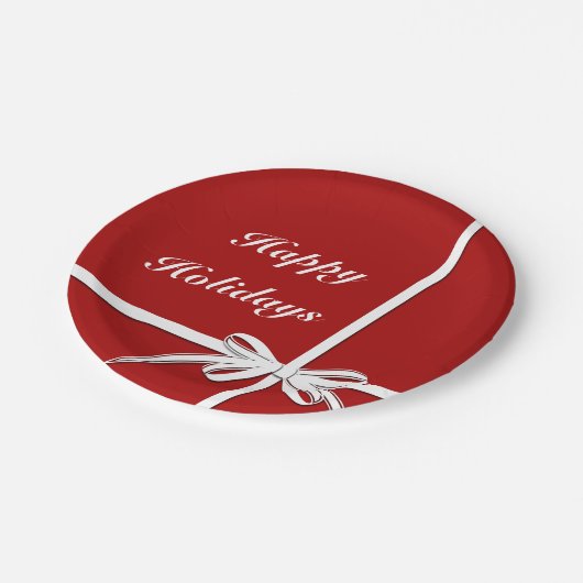 Happy Holidays Pappteller (Schrägansicht)