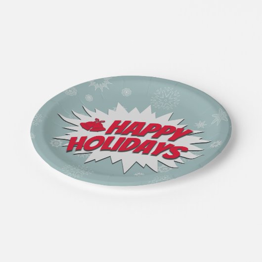 Happy Holidays Pappteller (Schrägansicht)