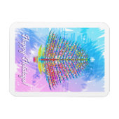 Happy Holidays Pastels Holiday Tree Magnet (Horizontal)