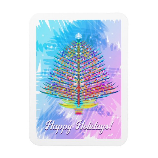 Happy Holidays Pastels Holiday Tree Magnet (Vertikal)