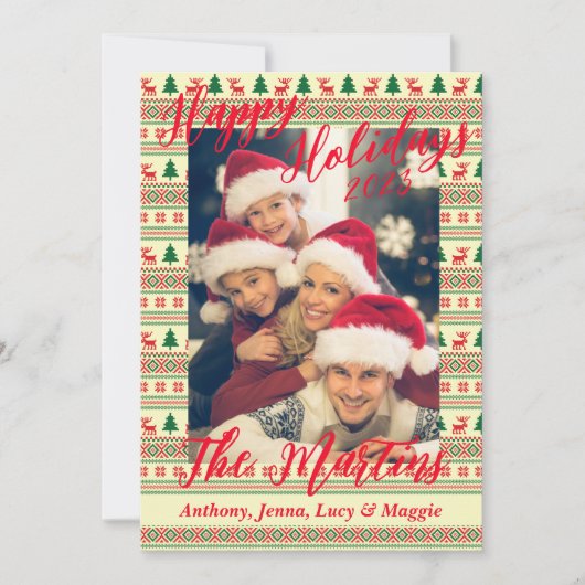 Happy Holidays - Pattern Ferienkarte Einladung (Vorderseite)