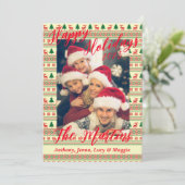 Happy Holidays - Pattern Ferienkarte Einladung (Stehend Vorderseite)