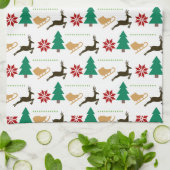 Happy Holidays Pattern Geschirrtuch (Gefaltet)