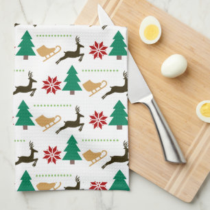 Happy Holidays Pattern Geschirrtuch