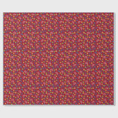 Happy Holidays Pattern Red Christmas Geschenkpapier (Flach)