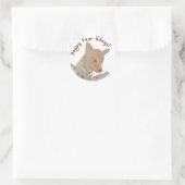 Happy Holidays Pawlidays Woodland Fox Runder Aufkleber (Tasche)
